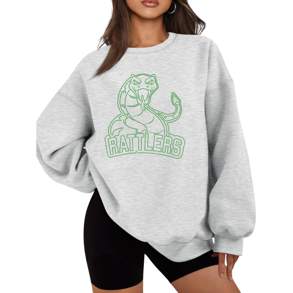 Rattlers Snake Rhinestone Oversized Sweatshirt