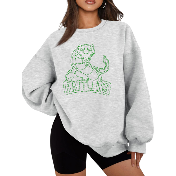 Rattlers Snake Rhinestone Oversized Sweatshirt