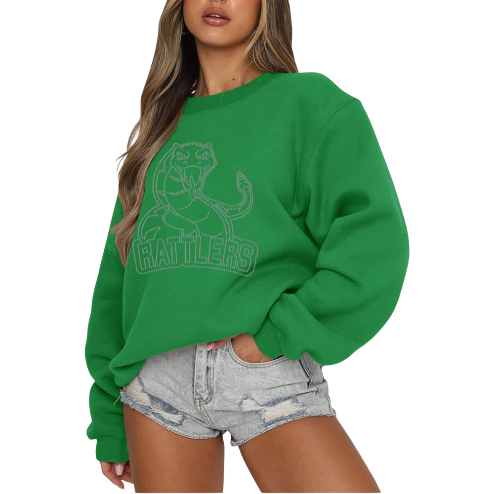 Rattlers Snake Rhinestone Oversized Sweatshirt