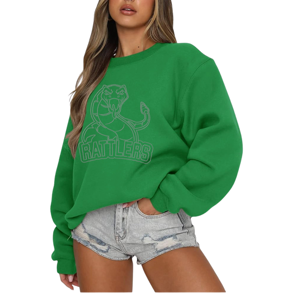 Rattlers Snake Rhinestone Oversized Sweatshirt