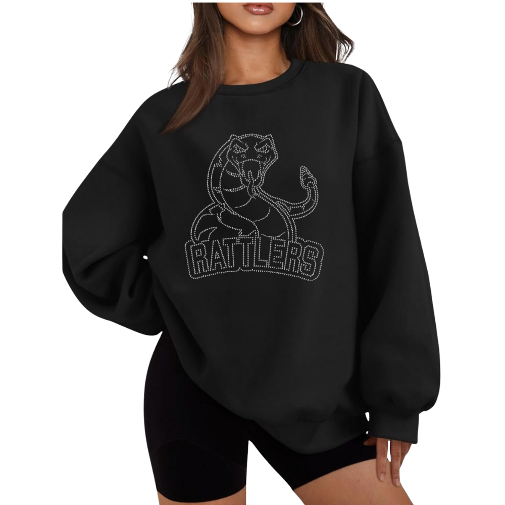 Rattlers Snake Rhinestone Oversized Sweatshirt